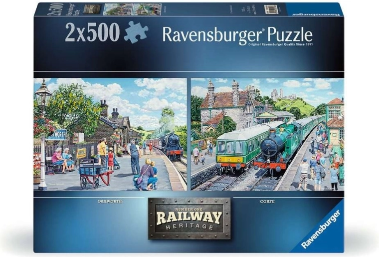 Ravensburger puzzle Railway Heritage č. 1: Oakworth & Corfe 2×500 dielikov