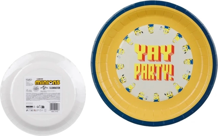 Papierové party taniere Minionki (Mimoni) 23 cm, mix motívov (6 ks)