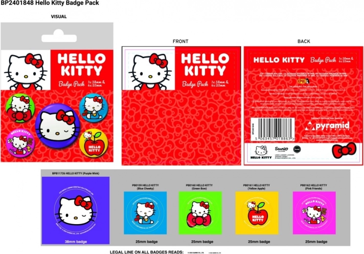 Sada odznakov Hello Kitty – 5 ks