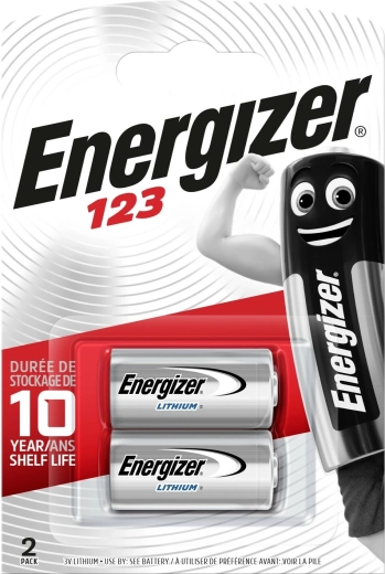 Lítiové batérie ENERGIZER 123 CR123A 3 V, 2 ks