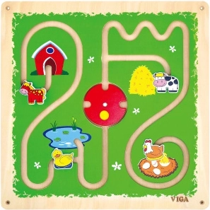 Drevený nástenný labyrint - zvieratká