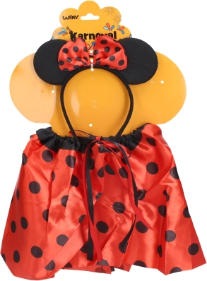 Karnevalový set myška s bodkami červená