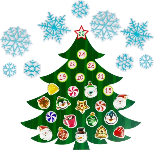 Vianočný samolepiaci nástenný adventný kalendár