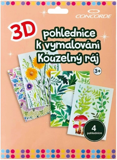 3D pohľadnice na vymaľovanie Kúzelný raj CONCORDE