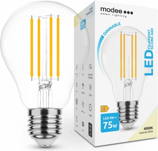 Modee Smart Lighting LED filamentová žiarovka E27 8 W neutrálna biela