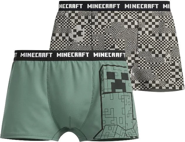 Minecraft chlapčenské boxerky zeleno-sivé (duopack 2 ks)