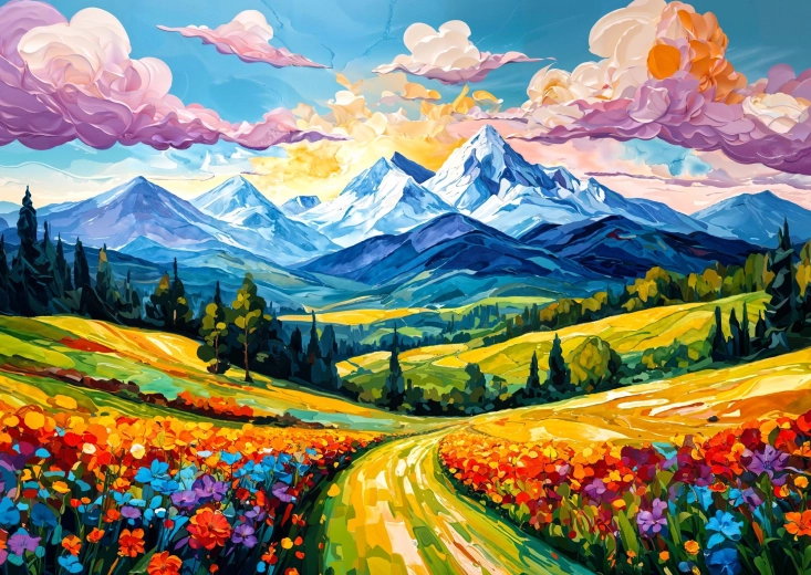 Enjoy puzzle kvetinové údolie 1000 dielikov