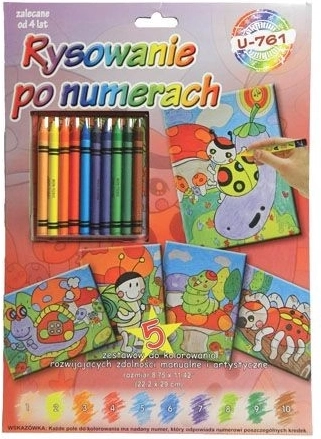 Klasická omaľovánka – maľovanie podľa čísel s voskovkami - 1 kus