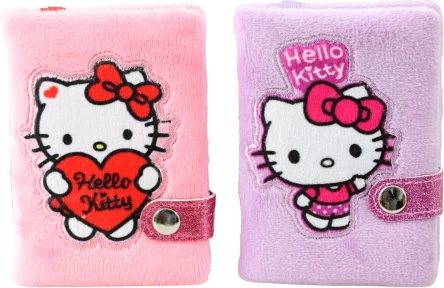 Hello Kitty plyšový mini zápisník so zapínaním na druk