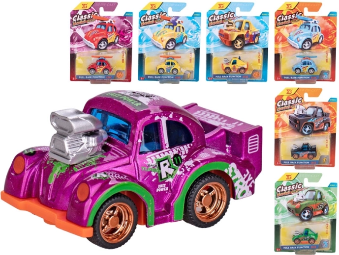 Športové kovové autíčko so spätným chodom 5 cm