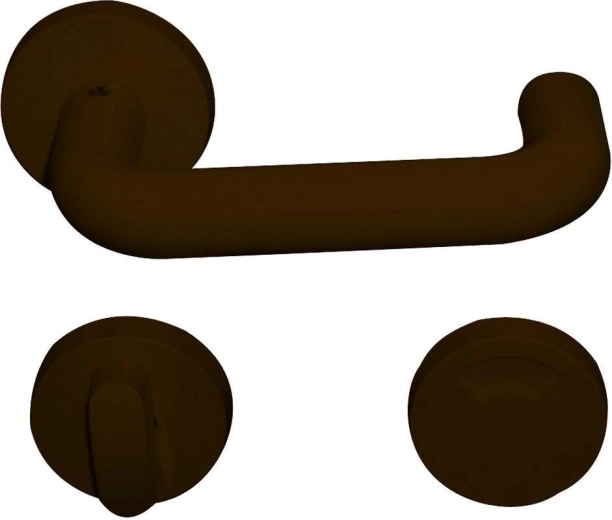 Dverová kľučka WC s ukazovateľom, hnedá, plast