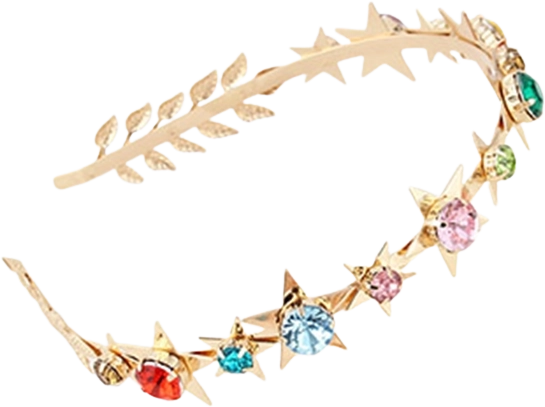 Ružová čelenka Hviezdička s drahokamami