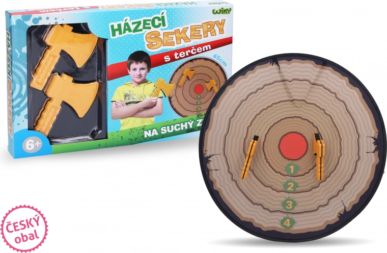 Hádzacie sekery pre deti s terčom 45 cm
