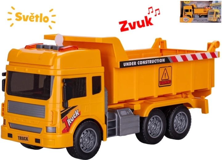 Stavebná sklápacia korba na zotrvačník so svetlom a zvukom 27 cm