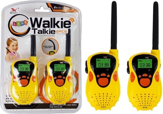 Vysielačka Walkie Talkie krátkovlnné rádio 100 m dosah žltá pre deti