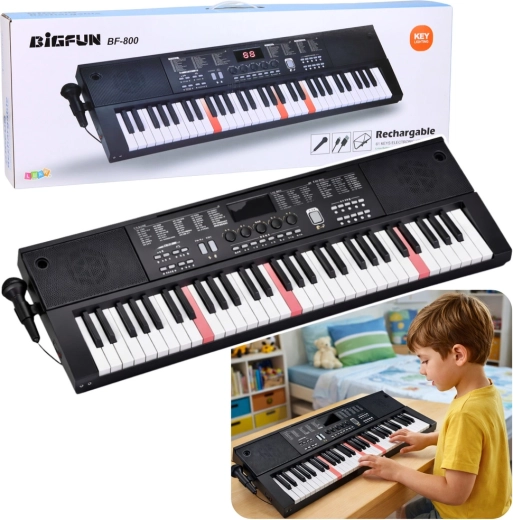 Elektronický klávesový nástroj 61 kláves s mikrofónom a podsvietením kláves