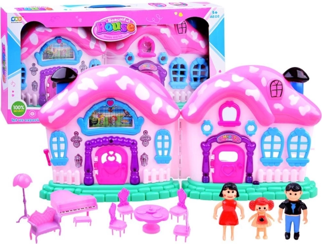 Čarovný skladací domček s nábytkom