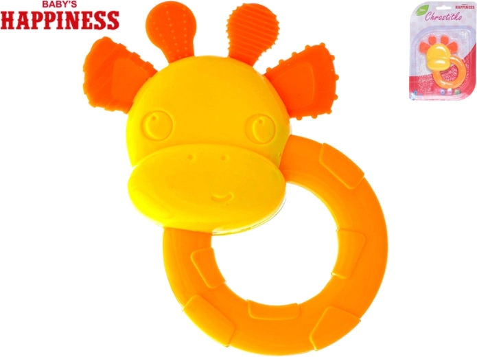 Hrkalka a hryzadlo žirafa 12 cm