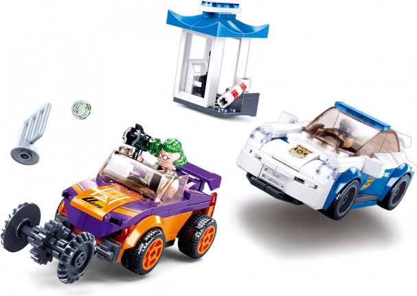 Stavebnica Policajná naháňačka s naťahovacím autom