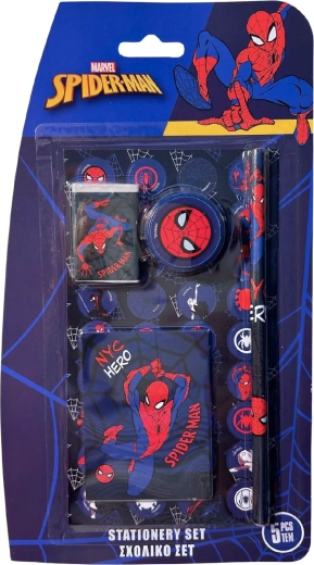 Päťdielna školská písacia súprava Spider-Man tmavomodrá