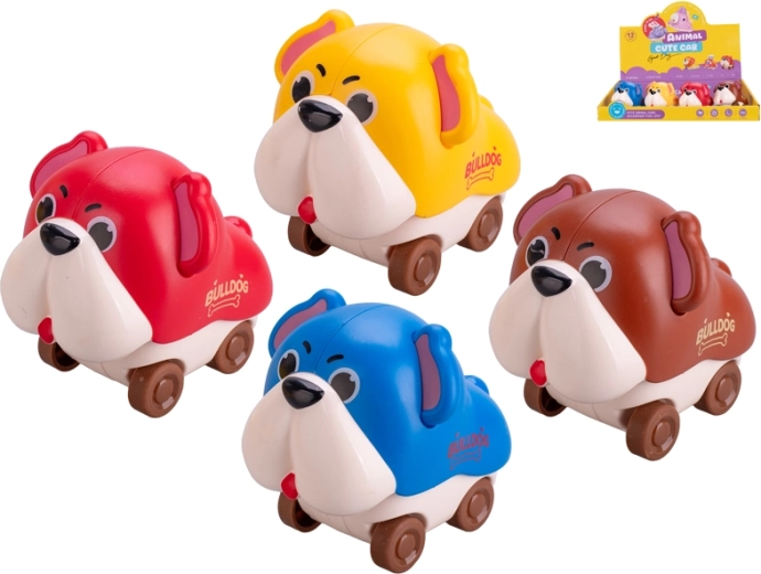 Interaktívny plastový psík 7,5 cm – jazdiaca hračka pre deti