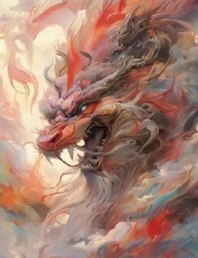 Diamantové maľovanie Červený drak 30 × 40 cm