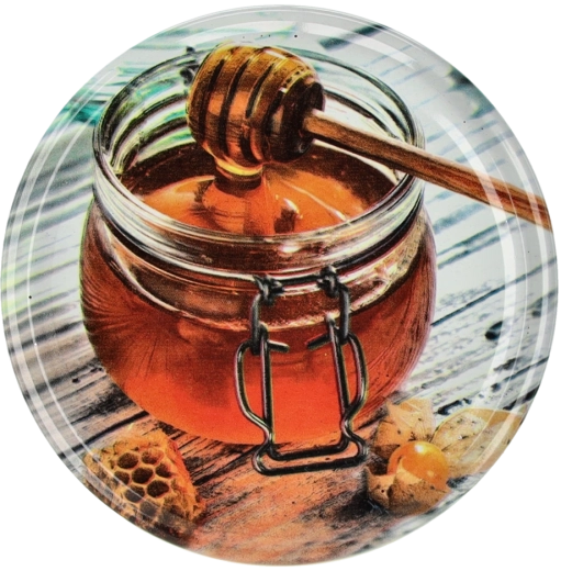 Sada kovových viečok na med 82 mm, 6 zúbkov, 10 ks