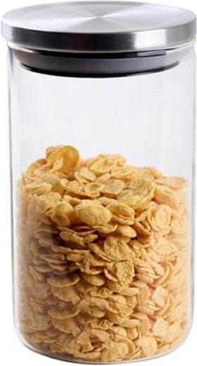 Sklenená dóza s nerezovým viečkom TORO 950 ml z borosilikátového skla