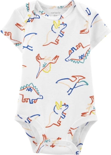 Carter's body s krátkym rukávom ivory Dino pre chlapcov 3 m