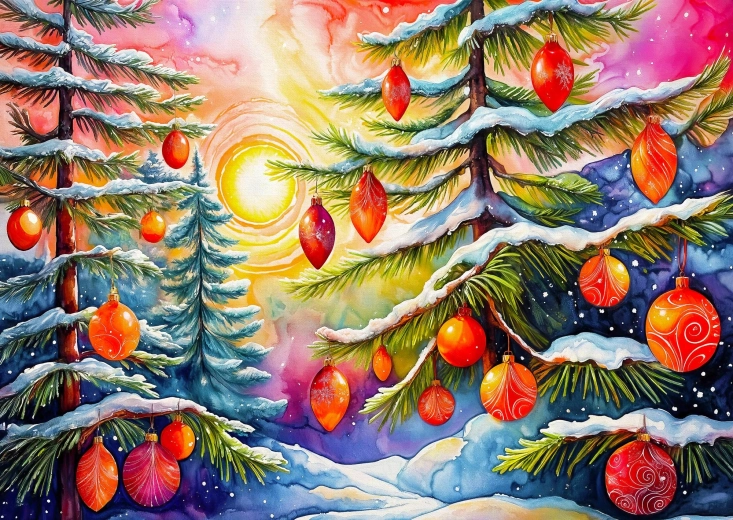 Enjoy puzzle Vianočný východ slnka 1000 dielikov
