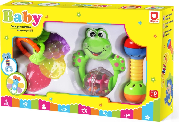 Sada detských hrkálok a hryzátok 3 ks