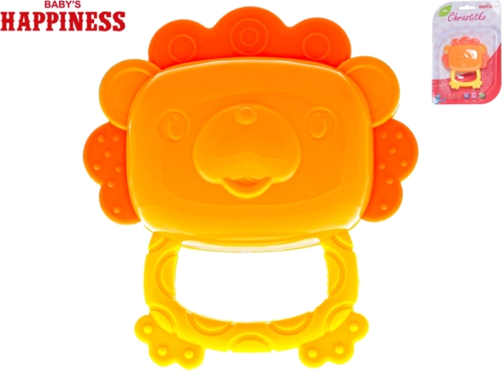 Hrkálka a hryzadlo levíček pre bábätká 9 cm