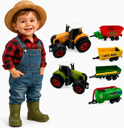 Woopie Mini Farmer súprava traktorov s prívesmi