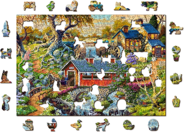 Wooden City Drevené puzzle Vidiecke mosty 2v1, 505 dielikov EKO