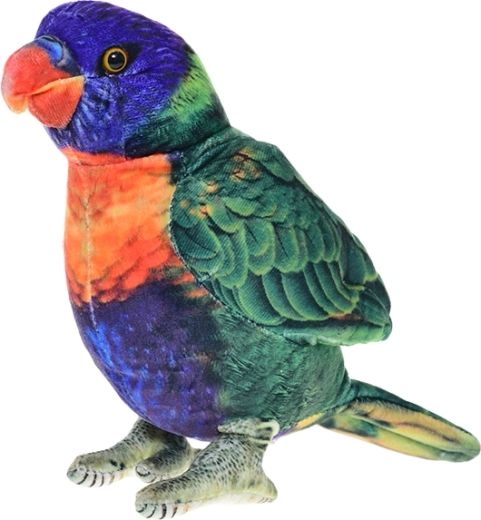 Plyšový papagáj lori 23 cm – stojaca dekorácia a hračka pre deti