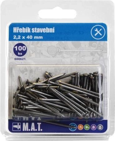 Stavebné klince 40 × 2,2 mm, balenie 100 ks