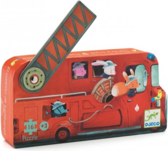 Djeco puzzle Hasičské auto, 16 dielikov
