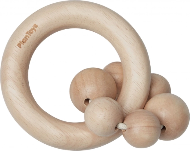 PlanToys drevené hrkálka s korálkami – prírodné