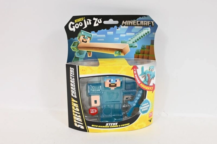 Heroes of Goo Jit Zu Minecraft Steve – naťahovacia figúrka s diamantovým brnením a mečom