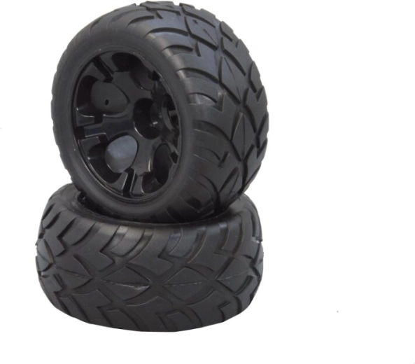 Čierne koleso s pneumatikou pre modely 1:10 Cocoon, Splinter a Lextron – 1 kus