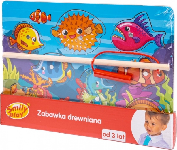 Drevené magnetické puzzle Rybolov pre deti