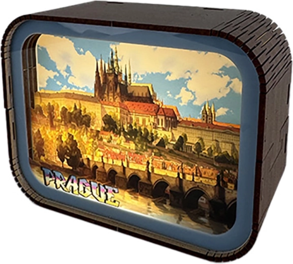 2Kids Toys drevená skladacia LED lampička Praha – Karlov most a Hradčany