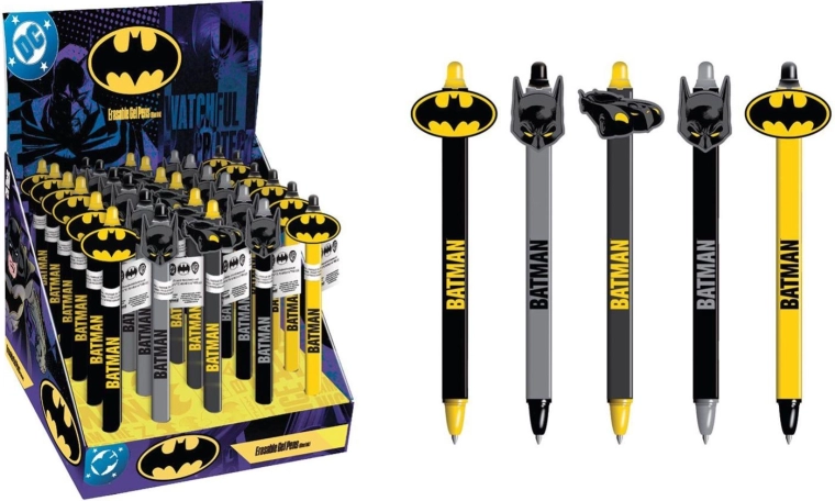 Gumovacie pero Batman s 3D topperom 11 cm