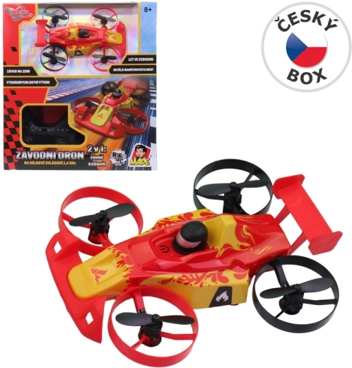 MaDe pretekársky dron formule 2v1 – jazdí aj lieta