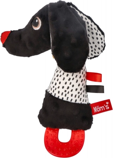 Jamiś kontrastná plyšová hračka s pískatkom a hryzadlom pre bábätká