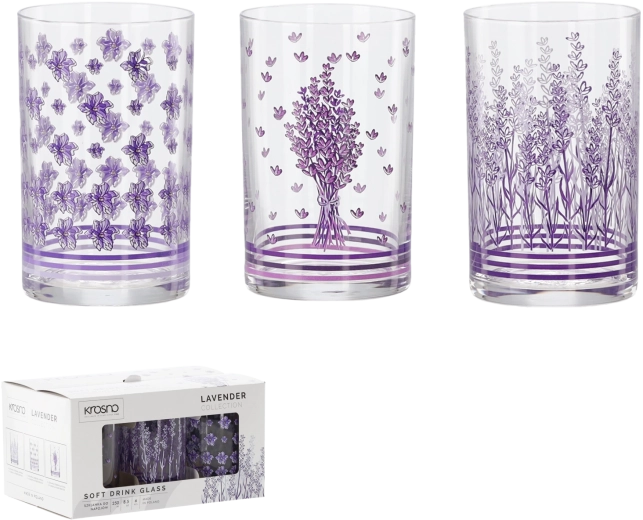 Súprava pohárov na nápoje Krosno Lavender 250 ml (6 ks)