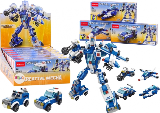 Policajné autá Motorový čln Lietadlo Polícia Stavebné kocky MIX