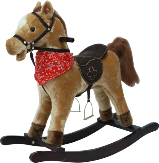 Hojdací kôň svetlohnedý so zvukmi a pohyblivou papuľou