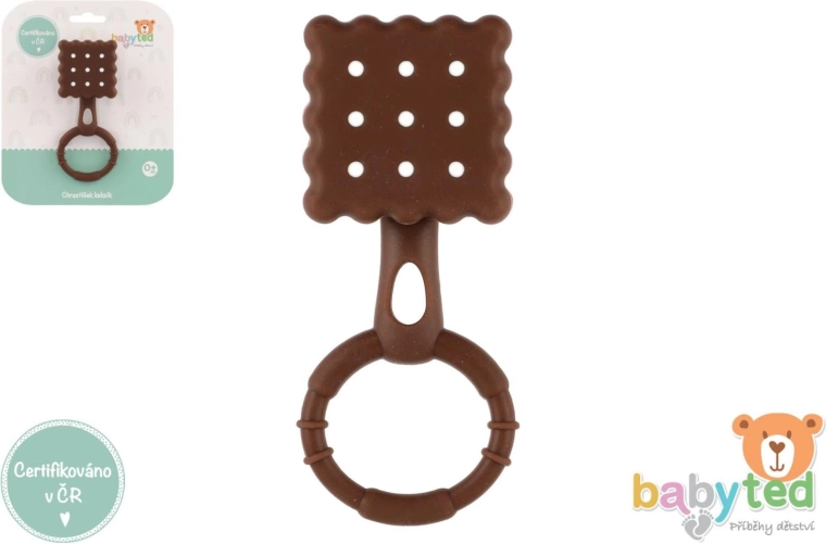 Silikónové hrkálka a hryzátko sušienka BabyTed 0m+
