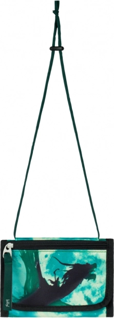 Turquoiseová peňaženka na krk s motívom draka